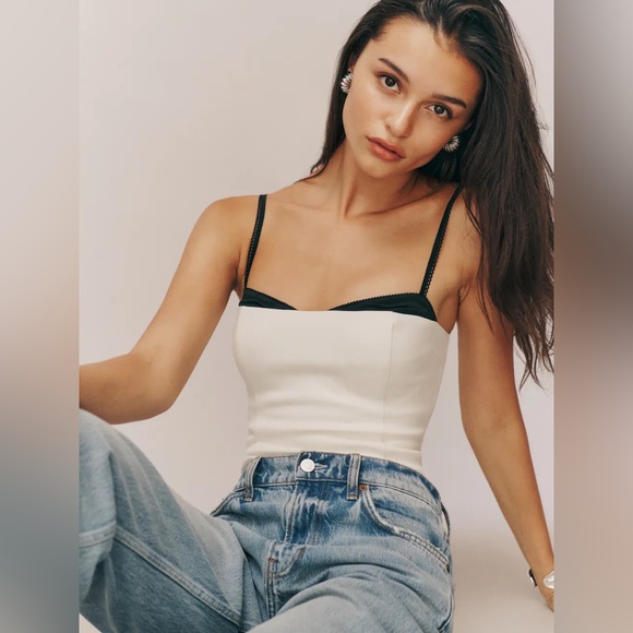 Reformation Melanie Top In Ivory, brand new, never worn, no flaws. - Picture 4 of 10